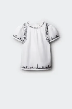 Springfield Kids Blusa blanca bordados ni&ntilde;a^Niños Camisas Y Blusas