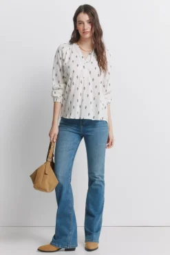 Springfield Blusa bordados lace^Mujer Camisas Y Blusas