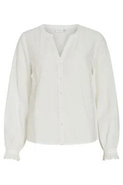 Vila Blusa con encaja inglés de viscosa^Mujer Camisas Y Blusas