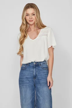 Vila Blusa cuello pico^Mujer Camisas Y Blusas