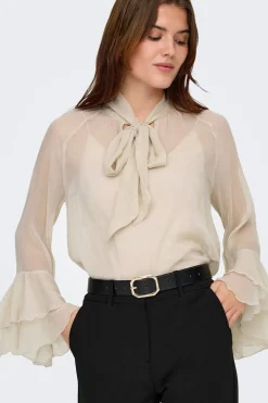 Only Blusa de gasa manga volantes^Mujer Camisas Y Blusas
