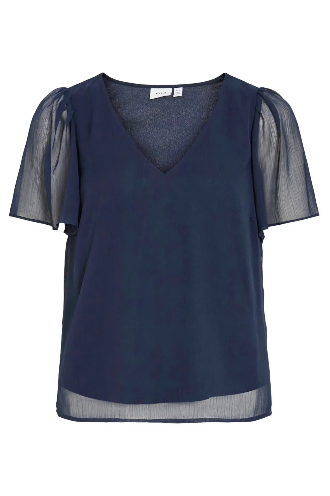 Vila Blusa de manga corta de gasa^Mujer Camisas Y Blusas