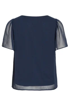 Vila Blusa de manga corta de gasa^Mujer Camisas Y Blusas