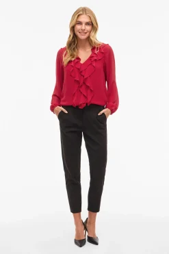 Vila Blusa de manga larga con volantes^Mujer Camisas Y Blusas