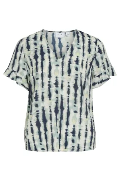 Vila Blusa de manga volante con viscosa^Mujer Camisas Y Blusas