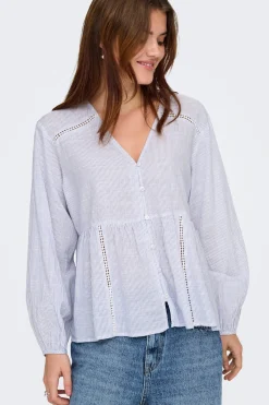 Only Blusa de rayas manga larga^Mujer Camisas Y Blusas