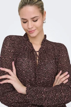 Only Blusa estampada manga larga^Mujer Camisas Y Blusas