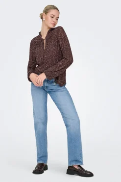 Only Blusa estampada manga larga^Mujer Camisas Y Blusas