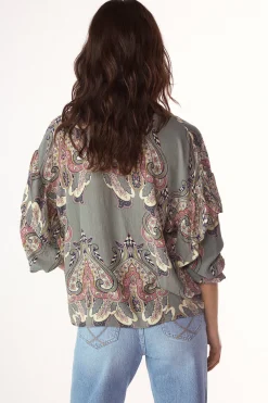 Slowlove Blusa estampada volante^Mujer Camisas Y Blusas