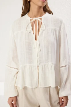 Trendyol Blusa flu&iacute;da botones^Mujer Camisas Y Blusas