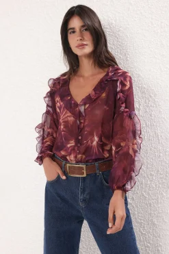 Trendyol Blusa flu&iacute;da volantes^Mujer Camisas Y Blusas