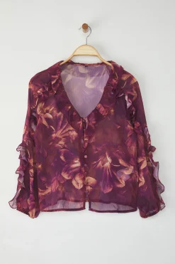 Trendyol Blusa flu&iacute;da volantes^Mujer Camisas Y Blusas