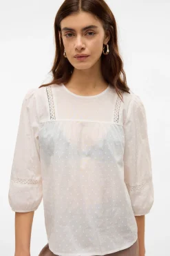 Vero Moda Blusa manga 3/4 de plumeti^Mujer Camisas Y Blusas