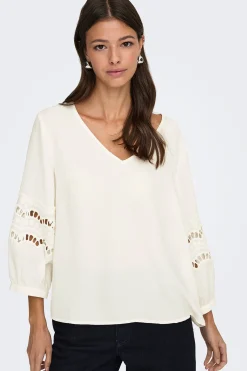 JDY Blusa manga 3/4 encaje^Mujer Camisas Y Blusas