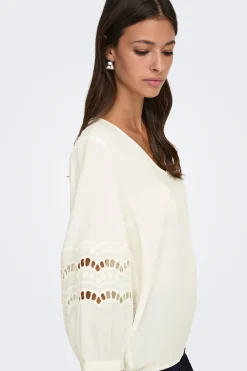 JDY Blusa manga 3/4 encaje^Mujer Camisas Y Blusas