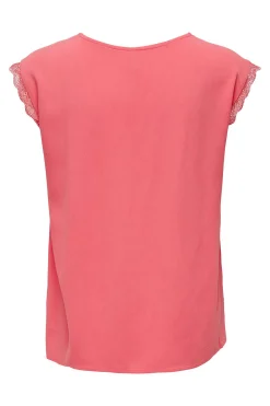 Only Blusa manga corta encaje^Mujer Camisas Y Blusas