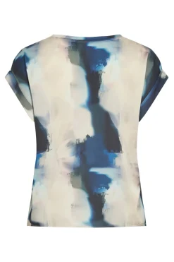 Vila Blusa manga corta satinada^Mujer Camisas Y Blusas