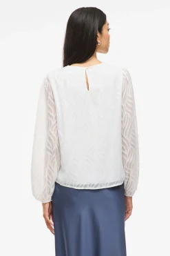 Vila Blusa manga larga con cuello redondo^Mujer Camisas Y Blusas
