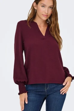 Only Blusa manga larga frunces^Mujer Camisas Y Blusas