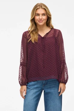Vila Blusa manga larga plumeti^Mujer Camisas Y Blusas