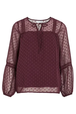 Vila Blusa manga larga plumeti^Mujer Camisas Y Blusas