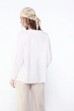 Slowlove Blusa plisada fluida^Mujer Camisas Y Blusas