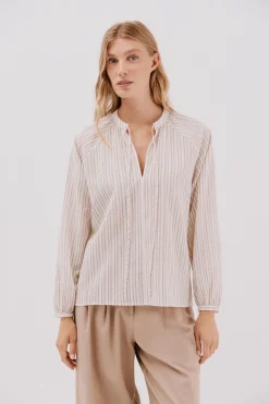 Cortefiel Blusa rayas cordon^Mujer Camisas Y Blusas