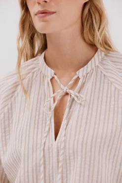 Cortefiel Blusa rayas cordon^Mujer Camisas Y Blusas