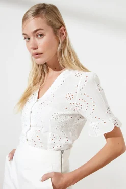 Trendyol Blusa recta de manga larga^Mujer Camisas Y Blusas