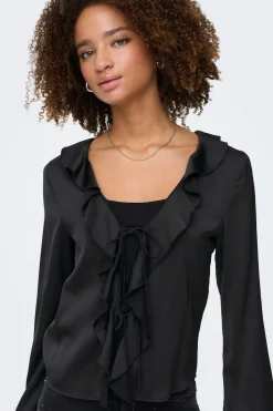 Only Blusa satinada con volante^Mujer Camisas Y Blusas
