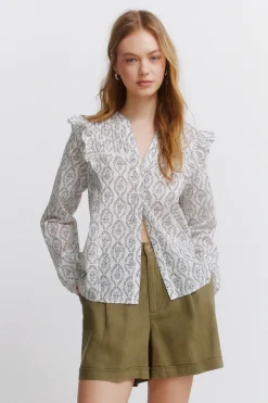 Springfield Blusa volumen y volantes^Mujer Camisas Y Blusas