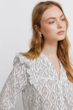 Springfield Blusa volumen y volantes^Mujer Camisas Y Blusas