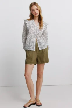 Springfield Blusa volumen y volantes^Mujer Camisas Y Blusas