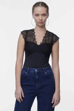 Pieces Body elástico con encaje^Mujer Bodys