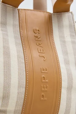 Pepe Jeans Bolso de mano lona rayas^Mujer Bolsos