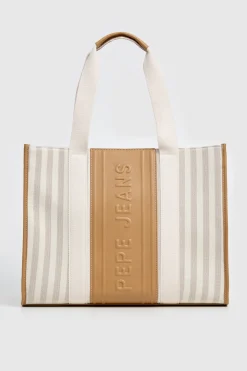 Pepe Jeans Bolso shopper lona rayas^Mujer Bolsos