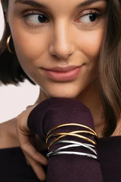 Singularu Brazalete Triple Diana Acero^Mujer Bisutería