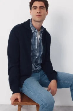 Cortefiel C&aacute;rdigan algod&oacute;n cremallera cuello polo^Hombre Jerséis Y Cárdigans