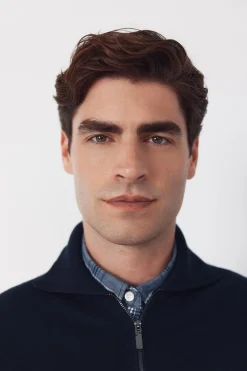 Cortefiel C&aacute;rdigan algod&oacute;n cremallera cuello polo^Hombre Jerséis Y Cárdigans