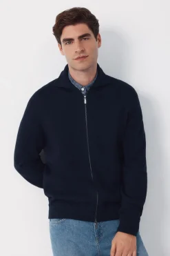 Cortefiel C&aacute;rdigan algod&oacute;n cremallera cuello polo^Hombre Jerséis Y Cárdigans