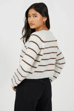 Brave Soul C&aacute;rdigan de punto a rayas^Mujer Jerséis Y Cárdigans