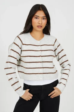 Brave Soul C&aacute;rdigan de punto a rayas^Mujer Jerséis Y Cárdigans