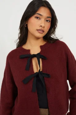 Brave Soul C&aacute;rdigan de punto con lazos^Mujer Jerséis Y Cárdigans