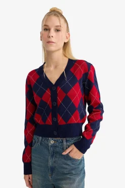 DeFacto Cárdigan de rombos^Mujer Jerséis Y Cárdigans