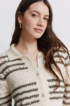 Springfield C&aacute;rdigan pointelle de rayas^Mujer Jerséis Y Cárdigans