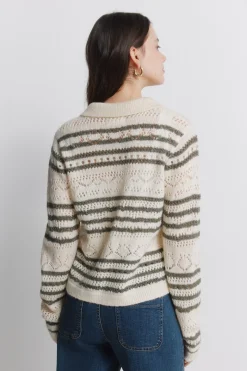 Springfield C&aacute;rdigan pointelle de rayas^Mujer Jerséis Y Cárdigans