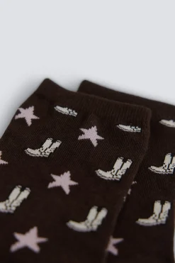 Springfield Calcet&iacute;n largo botas y estrellas^Mujer Calcetines