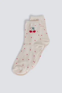 Springfield Calcet&iacute;n largo cerezas^Mujer Calcetines