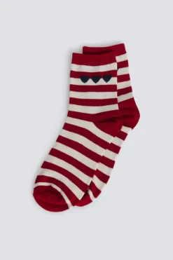 Springfield Calcetín largo de rayas corazones^Mujer Calcetines