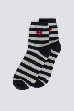 Springfield Calcet&iacute;n largo rayas corazones^Mujer Calcetines